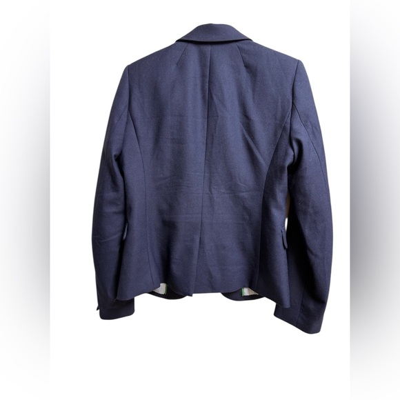 J.Crew Navy Wool Blend Blazer Gold Button Jacket Size 6 - Picture 2 of 4